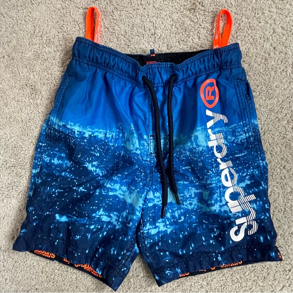 Men's SUPERDRY  Photographic BLUE CITY Premium Neo Photo SWIM Shorts TRUNKS  S